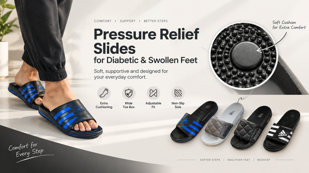 pressure relief slides for diabetic and swollen feet