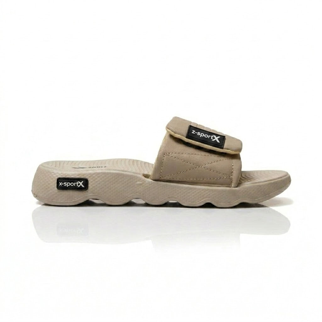 Neo Step beige slides men Pakistan anti-slip sole cushioned chappal for daily use