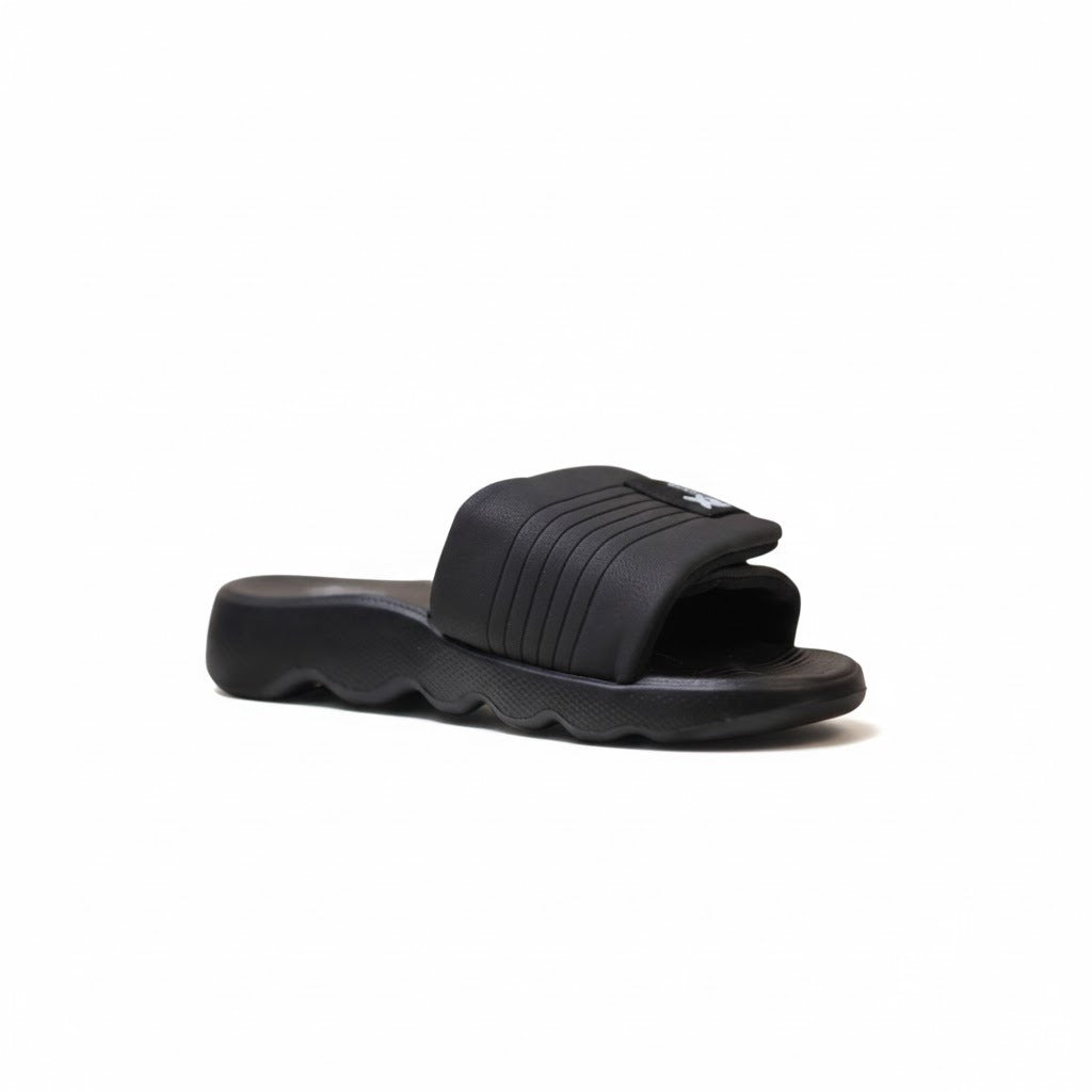 Black Cloud Cushion Slides for Men | Soft & Comfortable Daily Wear Slippers