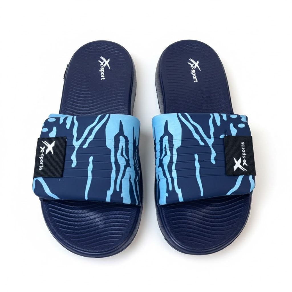 Navy Blue Cloud Cushion Slides for Men | Soft & Comfortable Daily Wear Slippers