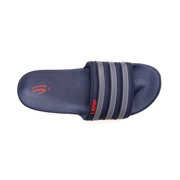 Blue Triple Strap Slides for Men – Soft Cushion Comfort Slippers