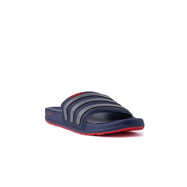 Blue Triple Strap Slides for Men – Soft Cushion Comfort Slippers