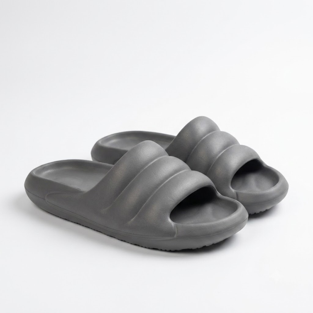 Neo Step EVA material slippers strap close-up – soft triple-channel quilted EVA foam upper for all-day cushioned comfort