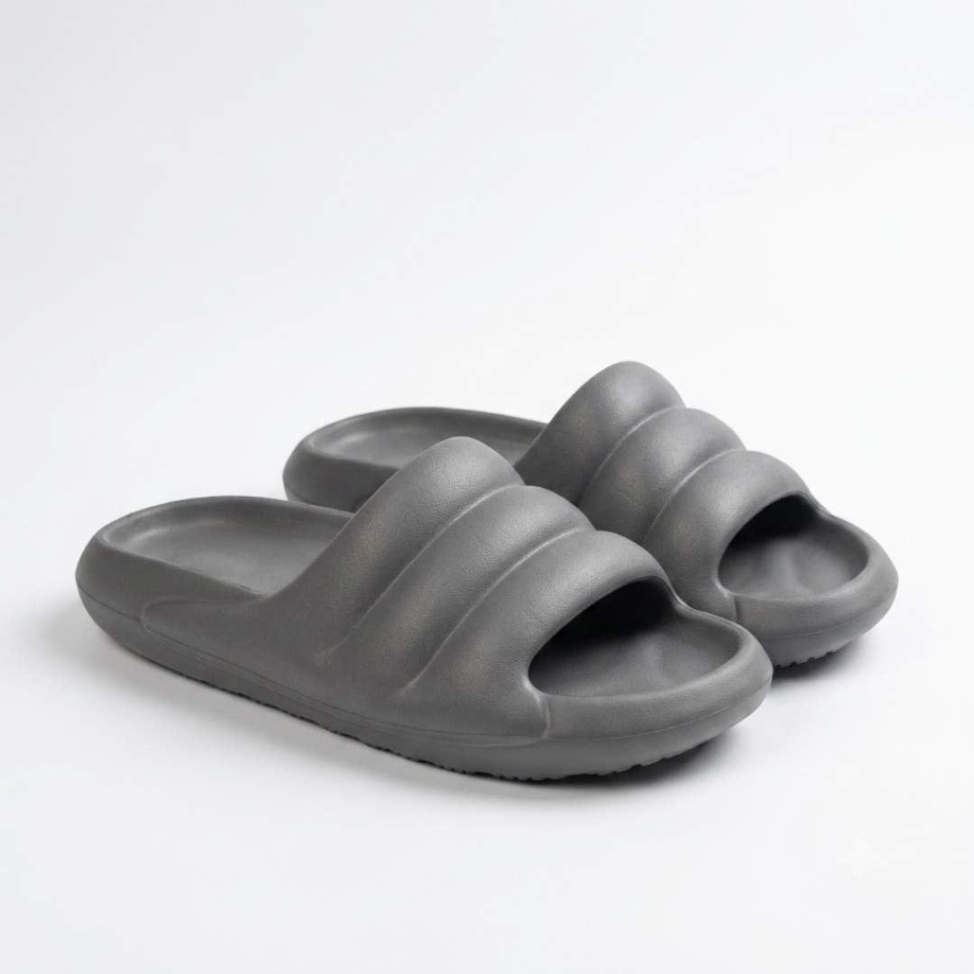 Neo Step EVA material slippers strap close-up – soft triple-channel quilted EVA foam upper for all-day cushioned comfort